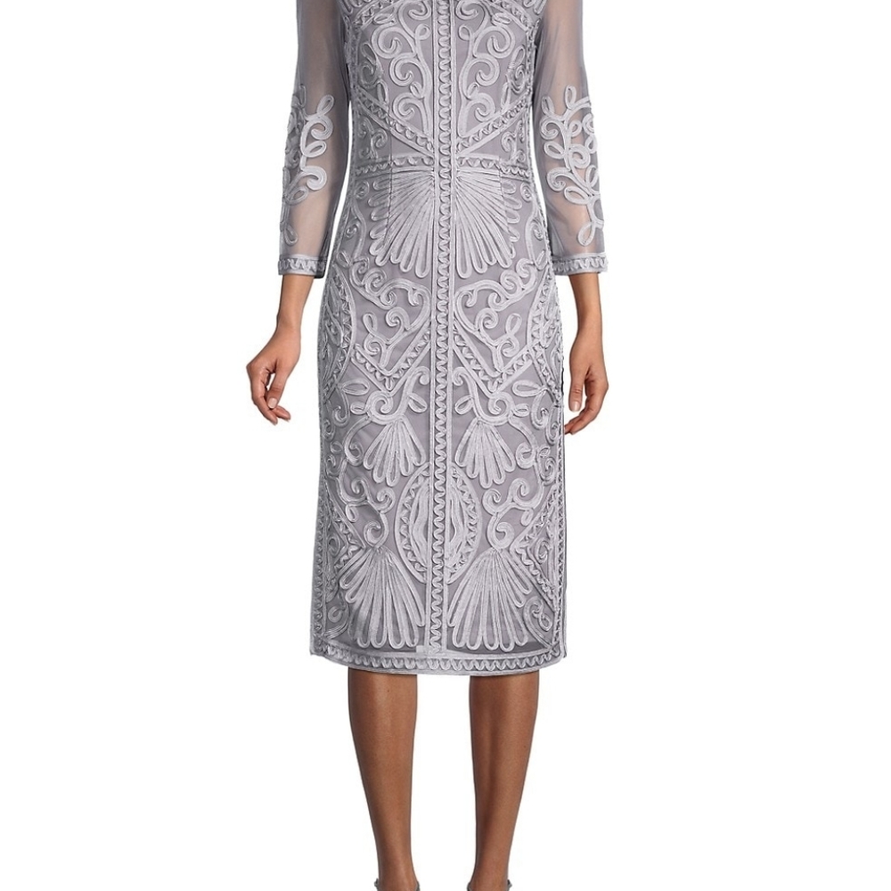 JS Collection Boat Neck Southacrhe Embroidered Dre
